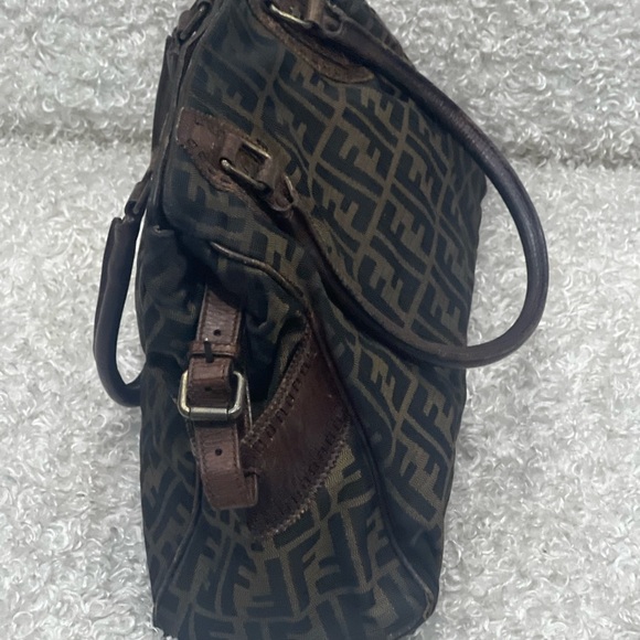 FENDI Tobacco Zucca Chef De Jour Canvas/Leather Medium Tote Bag - Picture 4 of 16